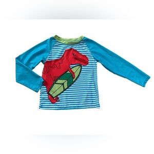 Andy & Evan Size 5 Dinosaur Zipper Long Sleeve Rash Guard